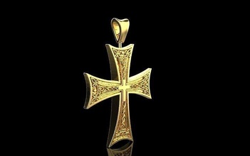 Anhänger Kreuz 1829 Engagement Halskette Gold Silber druckbar Sterling Schmuck Antiquität Juwel Jesus Hochzeit uralt 3d print model - Mito3D