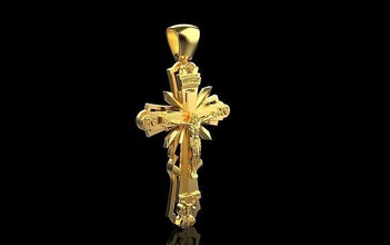 pendant cross 2050 jesus jewelry gold silver printable jewel schedule bible religiou object necklace sterling lutheran orthodox cathedral pendants 3d print model - Mito3D