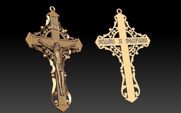pendant cross 2 jewelry religious christ religion jesus christian god holy bible biblical church pendants 3d print model - Mito3D