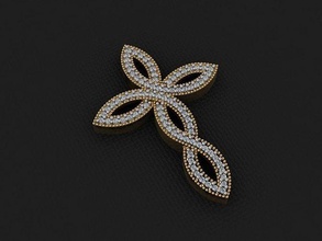 colgante pendiente cruzar 89 oro Moda anillo belleza diamante Boda joya joyería colgantes 3d print model - Mito3D