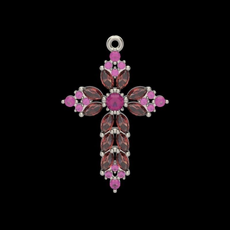 pendant cross gems 3dm stl brilliant design diamond gem gold jewel jewelry jewellery printable ring silver stone symbol religion christian church pendants 3D print model - Mito3D