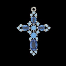 pingente cruz gemas 3dm stl diamante moda beleza gem ouro jóia jóias de prata pedra gema colar brillant a branco santo jesus espirituais pingentes 3d print model - Mito3D