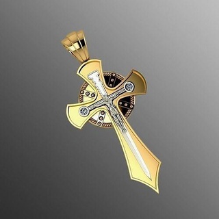pendant cross lk2 jewelry gem jewel jesu jesus religion christ diamond brilliant gold sross pendants silver religiou object shining 3d print model - Mito3D