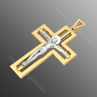 pendant cross od58 jewelry precious jewel jesu jesus religion christ diamond brilliant gold sross pendants silver religiou object shining 3d print model - Mito3D
