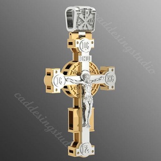 kolye çapraz sk1 takı değerli mücevher jesu isa din İsa elmas parlak altın sross gümüş dindar nesne parlıyor yazdırılabilir 3d print model - Mito3D