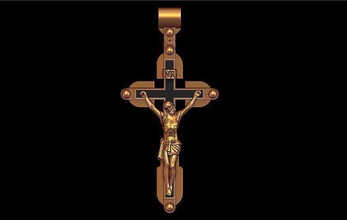 Anhänger Kruzifix Schmuck Kreuzigung jesus Christus christian religiöse Bibel religion Gott Kapelle Kirche gold Silber Juwel 3dprint - 3d print model - Mito3D