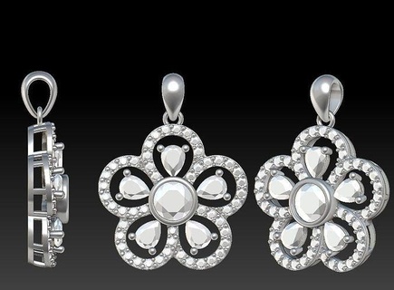 pingente fofa gema joalheria platina colar ouro prata jóia diamante pingentes 3d print model - Mito3D