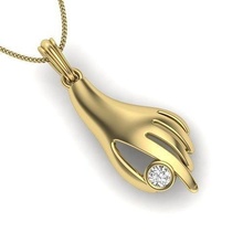 Anhänger Diamant Schmuck Mode Zubehör Gold Frau Frauen Design Feng Shui Silber druckbar Ring Sterling Schuhwerk Innere Halskette engagem 3d print model - Mito3D