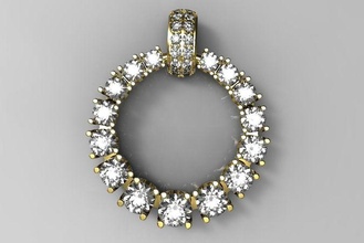 pendentif diamant 3d impression modèle argent imprimable or platine mode bijoux pendentifs 3d print model - Mito3D