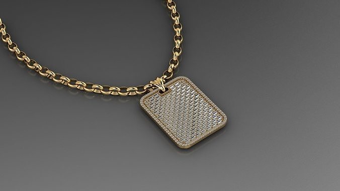 colgante pendiente diamante cuadrado oro diseño cromo plata libra esterlina imprimible joya joyería compromiso colgantes 3D print model - Mito3D