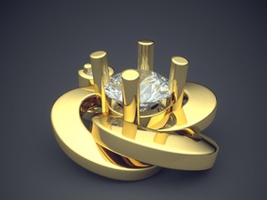 2814 kolye, elmas takı altın mücevher yüzük düğün nişan parlak cad gem platin yazdırılabilir Gümüş detay tasarım kolye 3d print model - Mito3D
