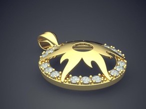 pingente de diamantes cad-683 jóias ouro jóia anel anéis casamento o engajamento diamante brilhantes cad gem platina printable prata detalhe design 3d print model - Mito3D
