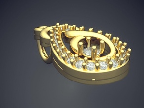 pendente diamanti p 1755 brillante cad design diamante fidanzamento gemma oro gioiello gioielleria platino stampabile squillare anelli argento nozze ciondoli 3d print model - Mito3D