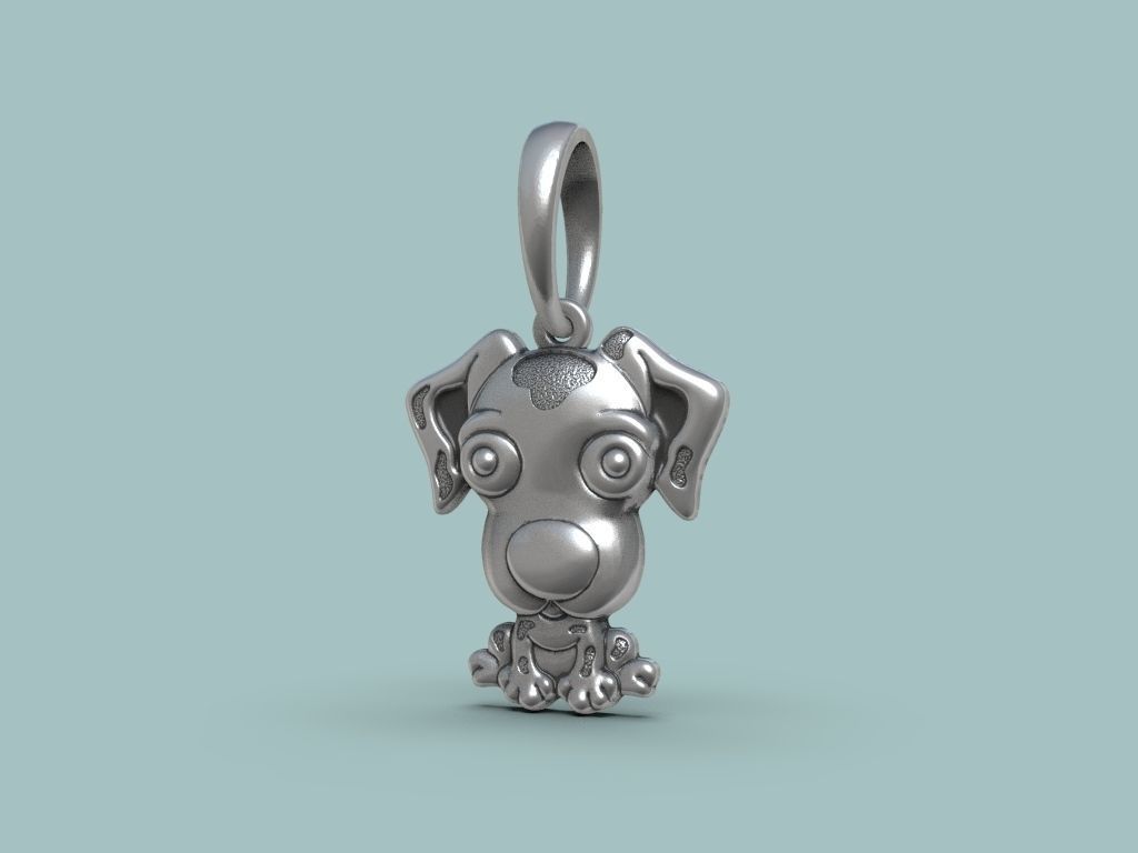 pendant dog animals printing silver metal jewelry pendants 3D print model - Mito3D
