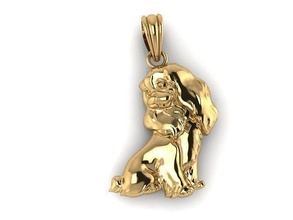 pendant dog gold printable silver jewelry rings 3d print model - Mito3D