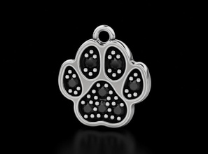pendentif chien patte diamants 570 3dprinted conception mode or d'or bijou bijoux impression imprimable prototypage argent pendentifs 3d print model - Mito3D