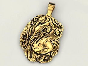 pendant köpek sharpei takı kolye baskı 3dprinted mücevher yazdırılabilir tasarım altın moda printabl diğer prototipleme Gümüş biker 3d print model - Mito3D