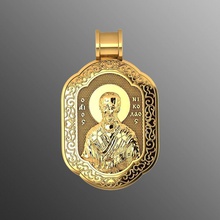 pingente dp 2 ícone st nicolau religião deus fé joalheria jóia jóias jesus símbolo religiou objeto pingentes 3d print model - Mito3D