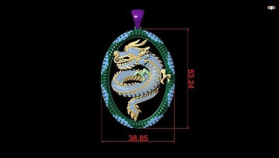 pendentif dragon casse croûte bijoux maison pendentifs 3d print model - Mito3D