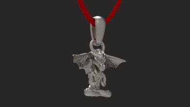 pendentif dragon art bijoux imprimable argent platine or isolé blanc intérieur os pendentifs 3d print model - Mito3D