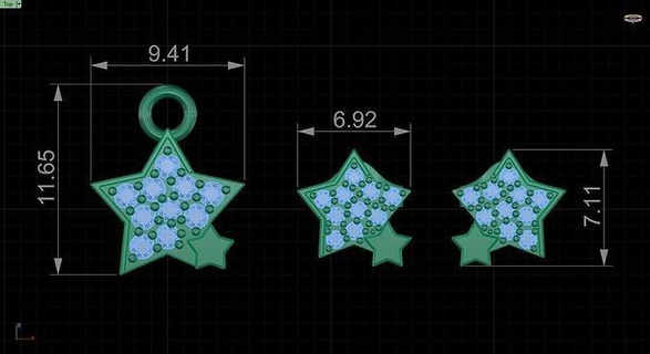 kolye küpe 3dmodel yazdırılabilir Solitaire mücevher elmas gümüş altın takı beyaz parlak sterlin aydınlatma ışık 3d print model - Mito3D