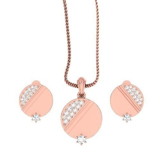 pendant earrings combo wedding jewellery printable diamond jewelry set circle pendants studs hoopsandhuggies necklace 3d print model - Mito3D
