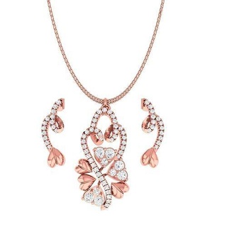 pendant earrings combo wedding jewellery printable diamond jewelry set pendants studs hoopsandhuggies necklace 3d print model - Mito3D