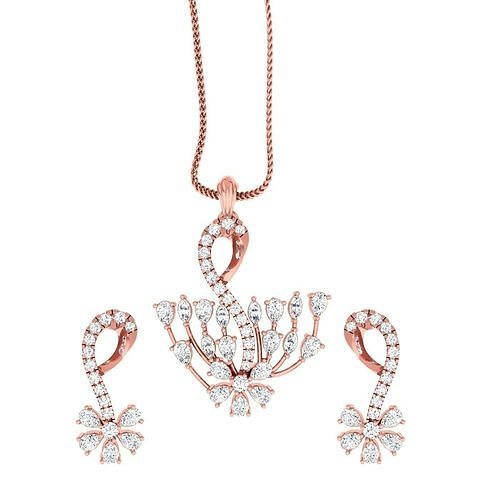pendente orecchini combo nozze gioielleria stampabile diamante impostato ciondoli borchie hoopsandhuggies collana 3D print model - Mito3D