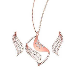 Anhänger Ohrringe Combo Hochzeit Schmuck druckbar Diamant einstellen Bolzen Reifen Huggies Halskette 3d print model - Mito3D
