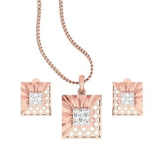 colgante pendiente pendientes combo Boda joyería imprimible diamante joya conjunto colgantes espárragos hoopsandhuggies collar 3d print model - Mito3D