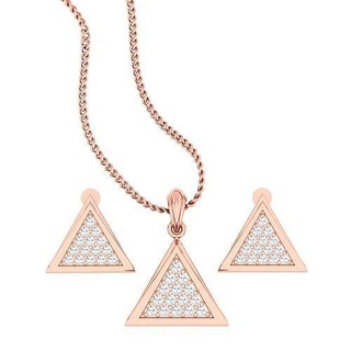 pendant earrings combo wedding jewellery printable diamond jewelry set triangle pendants studs hoopsandhuggies necklace 3d print model - Mito3D