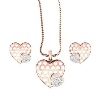 pendant earrings combo wedding jewellery printable diamond jewelry set heart pendants studs hoopsandhuggies necklace 3d print model - Mito3D