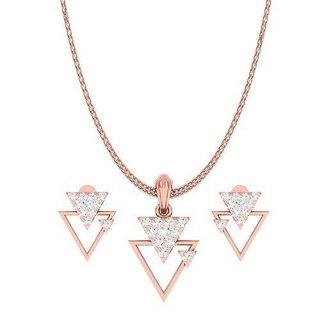 pendant earrings combo wedding jewellery printable diamond jewelry set pendants studs hoopsandhuggies necklace triangle 3d print model - Mito3D