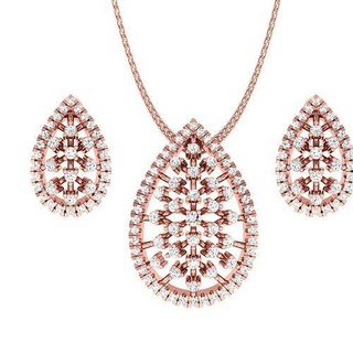 pingente brincos combo Casamento jóias imprimível diamante joalheria conjunto pingentes pregos hoopsandhuggies colar 3d print model - Mito3D