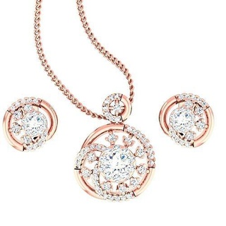 pendente orecchini combo nozze gioielleria stampabile diamante impostato ciondoli borchie hoopsandhuggies collana 3d print model - Mito3D