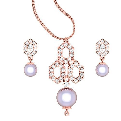 pingente brincos combo Casamento jóias imprimível diamante joalheria conjunto pérola pingentes pregos hoopsandhuggies colar 3D print model - Mito3D