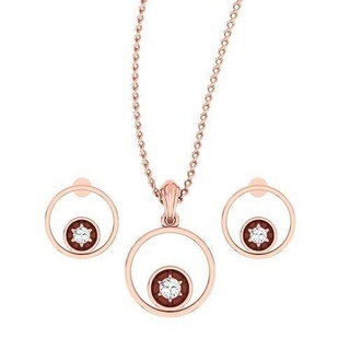 pendant earrings combo wedding jewellery printable diamond jewelry set round pendants studs hoopsandhuggies necklace circle 3d print model - Mito3D