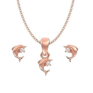 pendant earrings combo set dolphin 003 jewelry gold silver pendants printable diamond jewellery necklace jewel setjewelry earring necklaces rosegold 3d print model - Mito3D