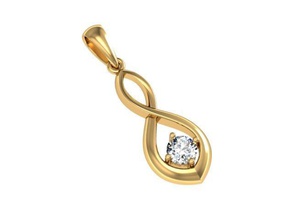 colgante de ocho la joyería comprar 3d modelo cad el diamante gem oro platino jewelryprint jewelrywax precioso printversion colgantes fundición lujo diseño fresado 3d print model - Mito3D