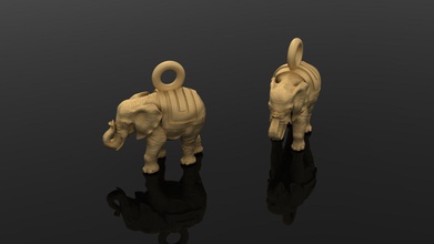 Anhänger Elefant 181 Schmuck Elefanten zoo safari Natur Tier gold Silber - 3d print model - Mito3D