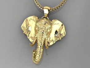 pendentif l'éléphant bijoux or platine argent imprimable zbrush sculpter animal pendentifs 3d print model - Mito3D