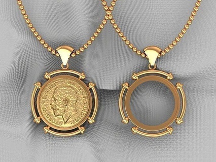 pendant embodies highest sense gold jewelry silver 3d print google pound coin fashion beauty euro necklace jewel printable pendants 3d print model - Mito3D