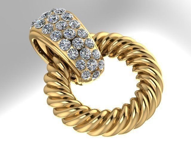 colgante pendiente moda david yurman joya oro joyería boda diamante anillo plata lujo imprimible tejido rubí brillante belleza colgantes 3D print model - Mito3D