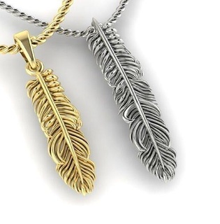pendant feather two options jewelry printable gold little silver stl 3ds 3dm cad nature print necklaces jewellery woman pendants 3d print model - Mito3D