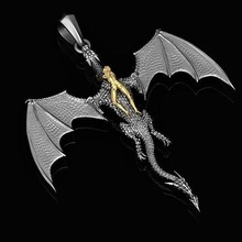 pendant flying on a dragon jewelry gold silver jewellery fashion beauty printable cnc pendants 3d print model - Mito3D