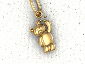 pendant form bears jewelry model girls one stone pendants teddy 3d 3d print model - Mito3D