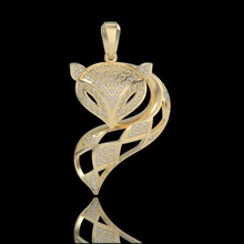 pendant fox in stones medicine gold silver gem jewel 3d foxpendant jeweller 3dfox modeling jewelry pendants 3d print model - Mito3D