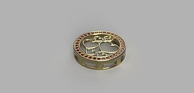 pendentif Galerie cœur bijoux art luxe argent bijou imprimable signe moderne Collier pingente pendentifs 3d print model - Mito3D