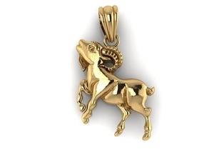 pendant goat gold printable silver white jewelry pendants 3d print model - Mito3D