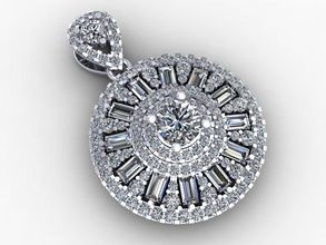 pendant gold diamond 1025 pendants necklace matday trangsuc thoitrang jewelry star 3dprint printable jewel silver platinum gem luxury 3d print model - Mito3D